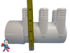 The manifold featured in this kit is Closed on one end the other end receives a 2" Pipe or fitting that would measure 2 3/8" OD..
