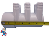 The manifold featured in this kit is Closed on one end the other end receives a 2" Pipe or fitting that would measure 2 3/8" OD..
