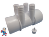 The manifold featured in this kit is Open on both ends.. One end receives a 2" Pipe or fitting that would measure 2 3/8" OD and on the other end glues inside of a 2" fitting that would measure 2 3/8" Inside Diameter..