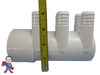 
The manifold featured in this kit is Closed on one end the other end receives a 2" Pipe or fitting that would measure 2 3/8" OD..
