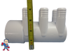 The manifold featured in this kit is Closed on one end the other end receives a 2" Pipe or fitting that would measure 2 3/8" OD..
