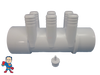 The manifold featured in this kit is Open on both ends.. One end receives a 2" Pipe or fitting that would measure 2 3/8" OD and on the other end glues inside of a 2" fitting that would measure 2 3/8" Inside Diameter..