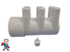 The manifold featured in this kit is Closed on one end the other end receives a 2" Pipe or fitting that would measure 2 3/8" OD..
