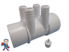 The manifold featured in this kit is Open on both ends.. One end receives a 2" Pipe or fitting that would measure 2 3/8" OD and on the other end glues inside of a 2" fitting that would measure 2 3/8" Inside Diameter..