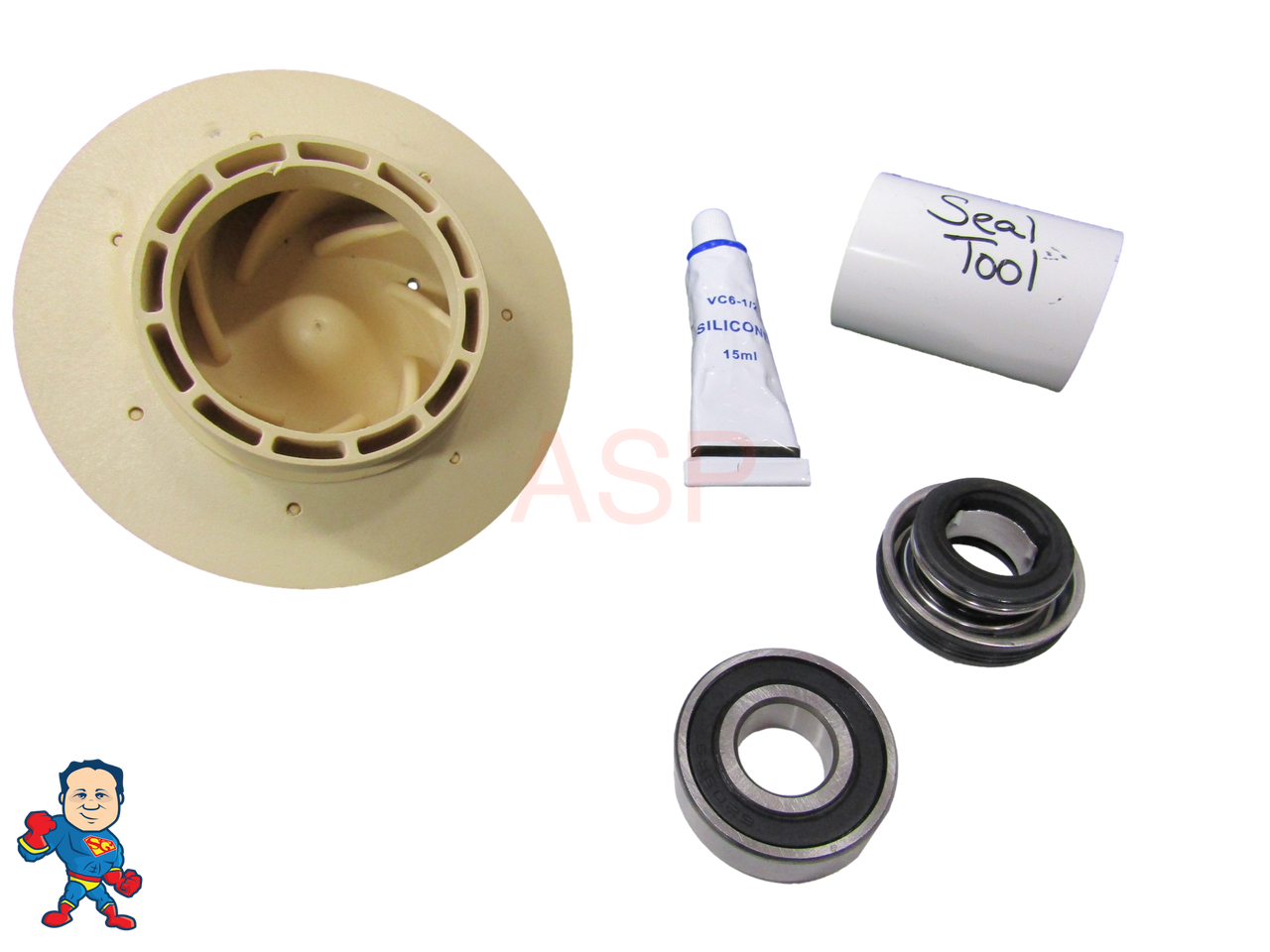 Spa Hot Tub Pump 3HP Impeller Bearing & Seal Kit LX300 LP300