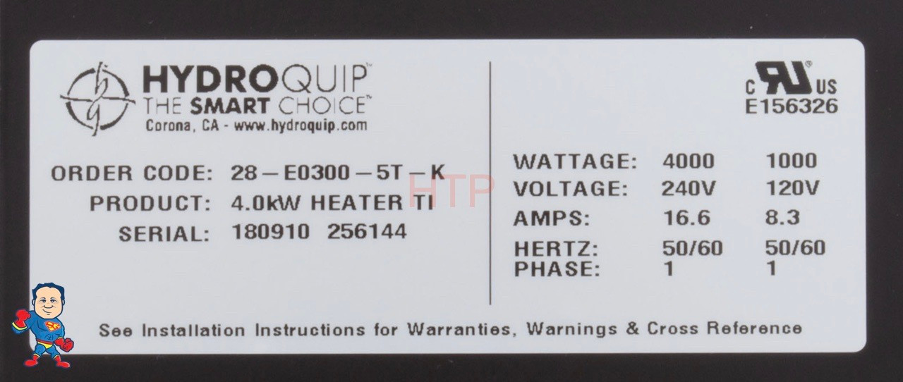 Jacuzzi Whirlpool Spa Hot Tub Heater Kit for 4.0kw Gatsby Imperial
