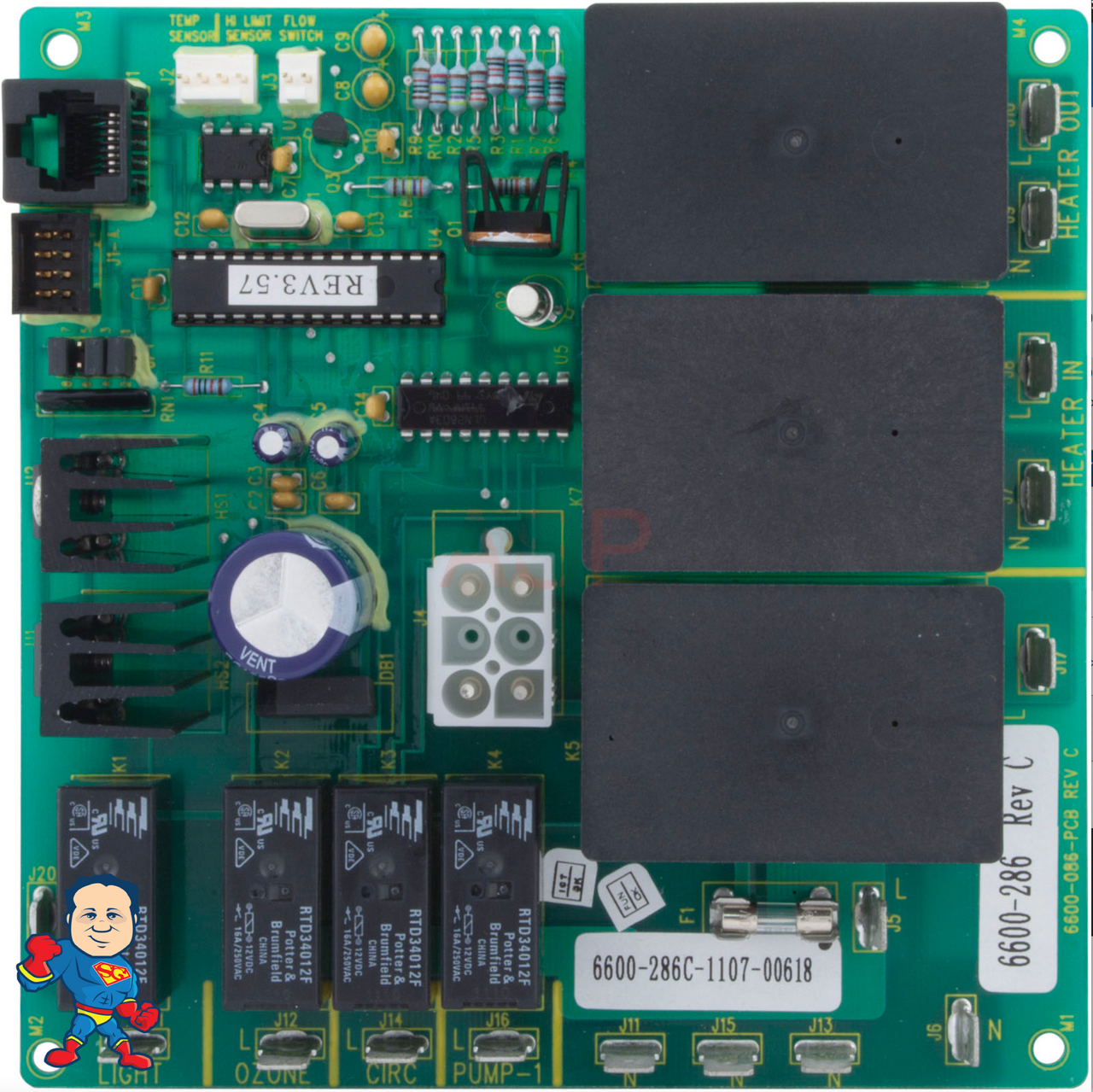 Circuit Board, Sundance/Jacuzzi, LX-10, Rev 3.56+, (1999 +), w/3