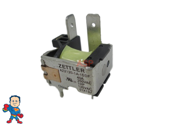 Relay, Zettler, T-90 Type, SPST, 15vdc, Coil, Balboa Board