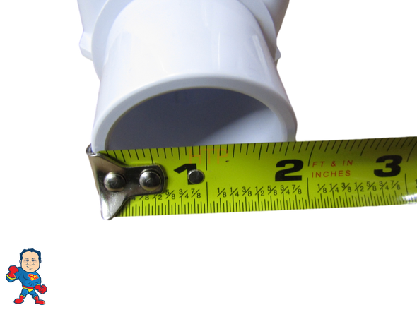 The manifold featured in this kit is Open on both ends.. One end receives a 1 1/2" Pipe or fitting that would measure 1 7/8" Outside Diameter and on the other end glues inside of a 1 1/2" fitting that would measure 1 7/8" Inside Diameter..