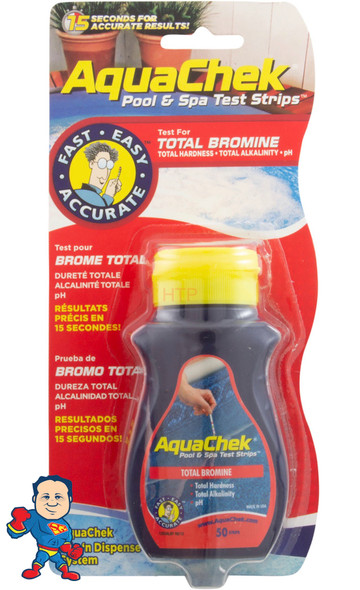 Test Strips, AquaChek Red, 4-in-1, Total Bromine, (50 count)