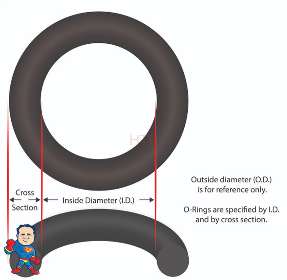 O-Ring, Buna-N, 2-3/8" ID, 3/32" Cross Section, Hayward Ball Valve, Inlet/Outlet Elbow, Hayward Super Star-Clear