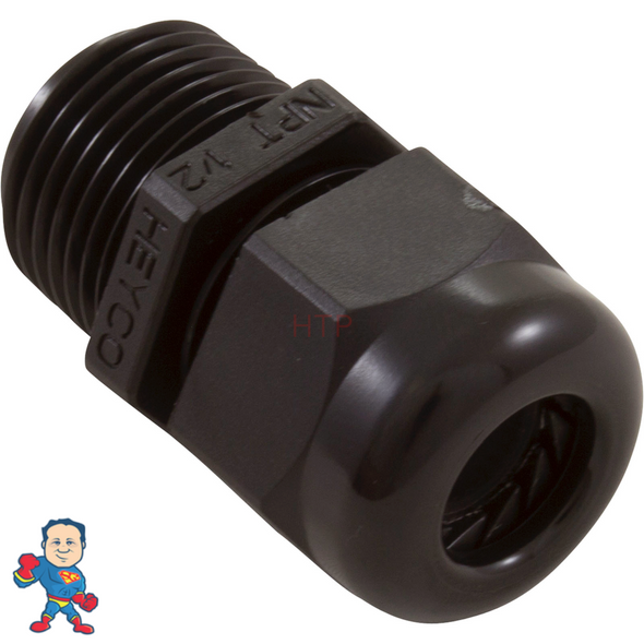 Strain Relief, Heyco, 1/2mpt x 3/8", Temp Sensor