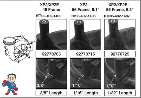 This is a chart you can use to determine which Aqua-Flo version you have..
This is a 48 Frame Wet End. Measures about 3 5/8" between the bolt hole to determine which one you have.