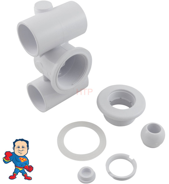 Complete Jet and Body ,Hydro Jet, 2-3/8" hole size, Eyeball, air 1-1/2" slip, water 1-1/2" slip, Thin Flange