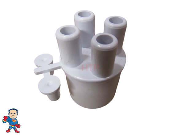 Transition Air Manifold 1" Spigot (4) 3/8" Barbs