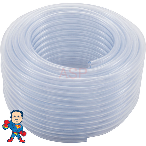 Air/Water Tubing, Vinyl, 3/8"id x 1/2"od, 100ft Roll