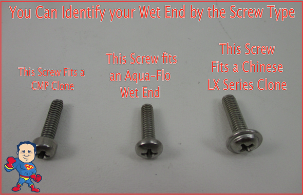 You can use the screw types to identify your brand of pump.. 
