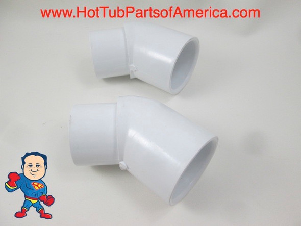 2X Hot Tub Spa 45° 1 1/2" Street X Slip Plumbing Ell PVC Fitting How To Video  