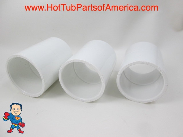 Set of 3 Hot Tub Spa 1 1/2" Slip X 1 1/2 Slip Coupler PVC Fitting How To Video