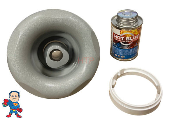 Nordic Hot Tub Retrofit 5 1/4" Jet with Glue Kit Gray Large VSR Spa How To Video