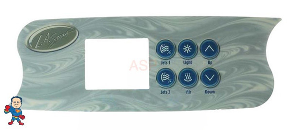 This part is a La Spa Gecko Topside Control Panel K-72 Overlay Only 5 or 6  Button Skewed Style for 2 Pump, and a Light.  or (2) Pumps, Blower and Light..