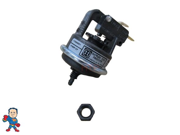 Water Pressure Switch, Hayward, HeatPro, Flow Switch, Pool Heater, HP20654T, HP21104TC, HP21404T, HP21124T Bracket Mount only with Barb