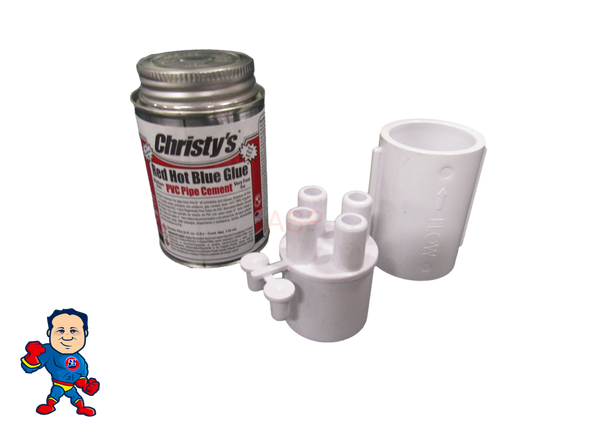 Air Check Valve Kit 1" Slip with (2-4) 3/8" Barb and Glue Used with Air System that have No Air Valves