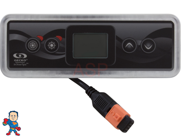 Topside  Control, Gecko, IN.K300, 4-Button, LCD, Pump1, Pump2, 10' Cable, w/in.link Plug