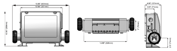 Artesian MBP501UX Spa Pack Control System Dimensions