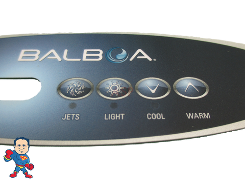 Viking Spa, Overlay, Balboa, Topside, 4 Buttons,  Large Oval, Jet, Light, Cool, Warm