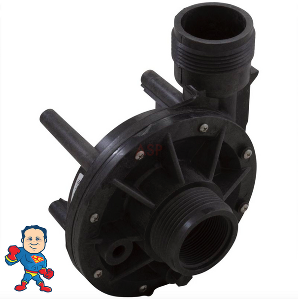 Wet End, Aqua-Flo, FMHP, 0.75HP, 1-1/2", 48 frame, 7.0A/230V, 10-11A/115v
The Suction and Pressure sides both Measure about 2-3/8" Across the threads and is called 1 ½”!