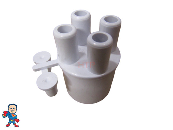 Transition Air Manifold 1" Spigot (4) 3/8" Barbs