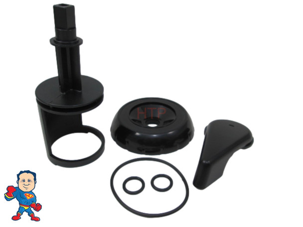 Diverter Cap, Handle, Stem & O-Rings Hydro Air 3-Way Valve 2" Black 
NONBUTTRESS