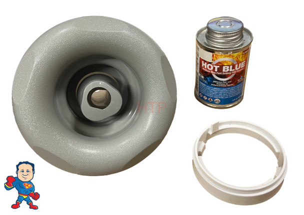 Nordic Hot Tub Retrofit 5 1/4" Jet with Glue Kit Gray Large VSR Spa How To Video
