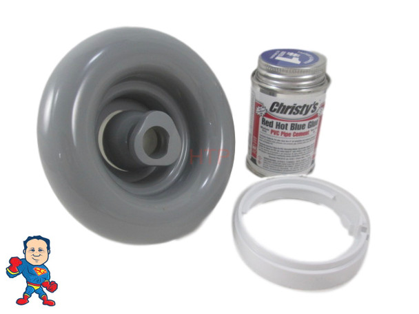 Caldera Hot Tub Retrofit 5 " Jet & Glue Kit  Gray Smooth VSR Spa How To Video