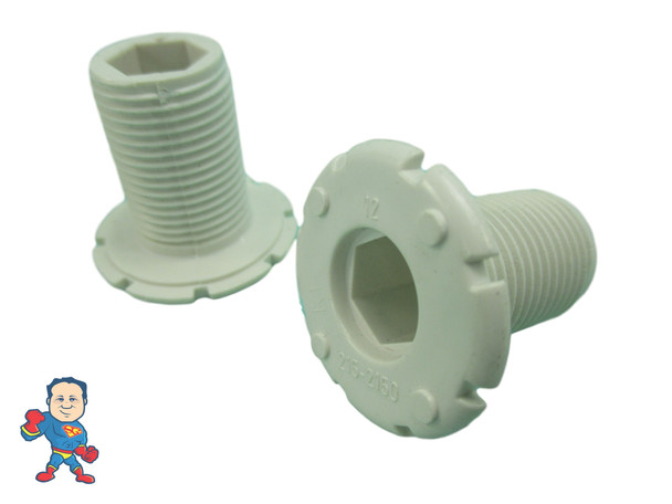 2X Spa Hot Tub 1 1/4" Air Jet Face Fitting 3/4" Thread Injector Part