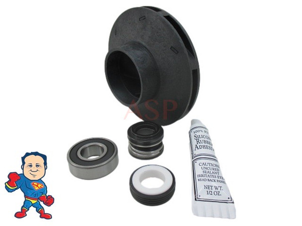 XP2 2.0 HP 2 1/8" Eye Impeller & Seal (1) Bearing Kit Aqua-Flo 230V 10 Amp or 115V 16 Amp