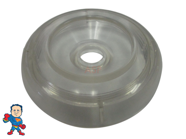 Spa Hot Tub Diverter Cap 3 3/4" Wide Clear Smooth Non Buttress 