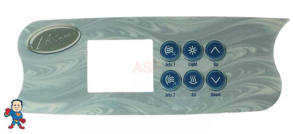 La Spa Gecko Topside Control Panel K-72 Overlay Only 6 Button Skewed Style