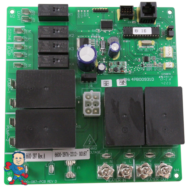 Circuit Board, Jacuzzi 2014-2015 J300 Series Models, 2 Pump, 50/60 Hz