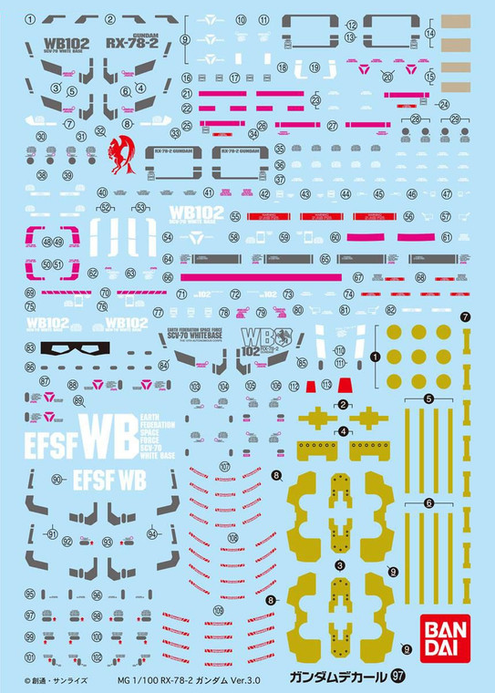 #097 MG RX-78-2 Gundam 3.0 [1/100] (Gundam Decal)