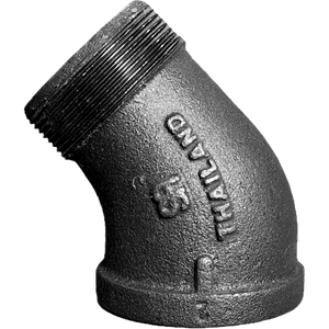 Malleable Black Iron Street Ell 45, 150#