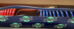 World American WA451039N Coiled Air Brake Hose 15 ft 40in Blue Red
