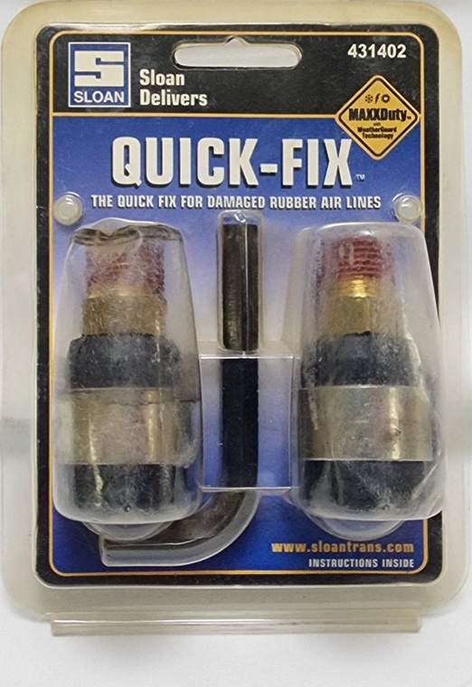 DOT Rubber Brake Hose Repair Kit, Sloan 431402, 3/8 Rubber x 3/8 NPT