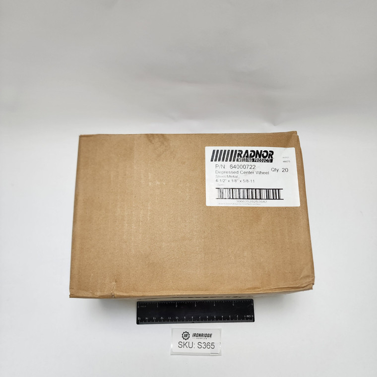 Radnor 64000722 Depressed Center Grinding Wheel 4-1/2 x 1/8 x 5/8-11, Box of 20