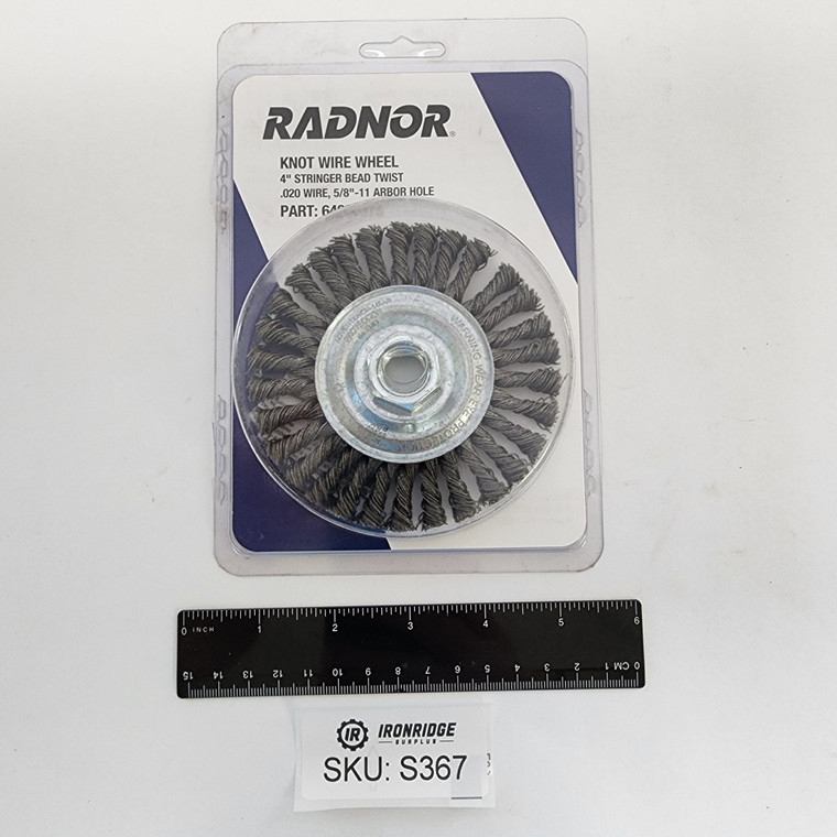 Radnor 64000378 4" Knot Wire Wheel Stringer Bead Twist 5/8"-11 Arbor