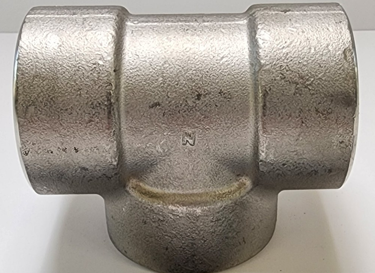 1-1/4" Threaded 304 Stainless Steel Tee, Class 3000