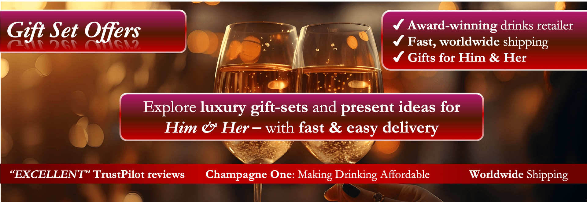 Alcohol gift sets, champagne presents, champagne with flutes, alcohol gifts for him