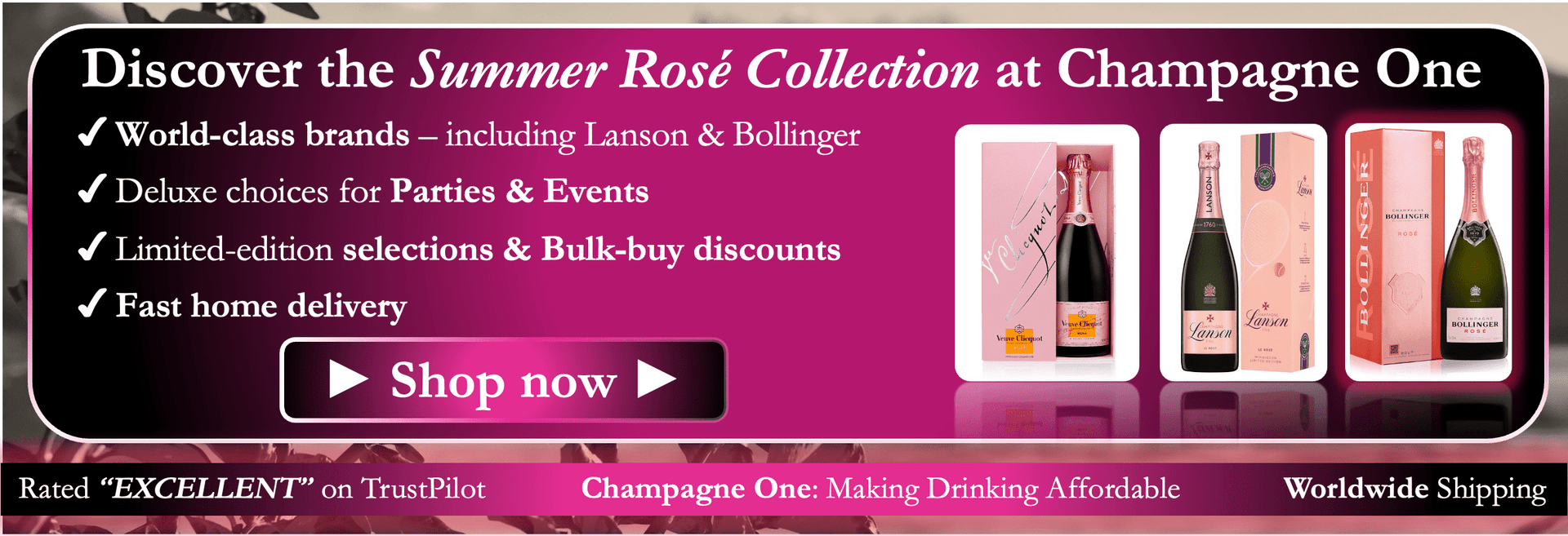 Rose wine and rose champagne, rose for summer, discount rose wine