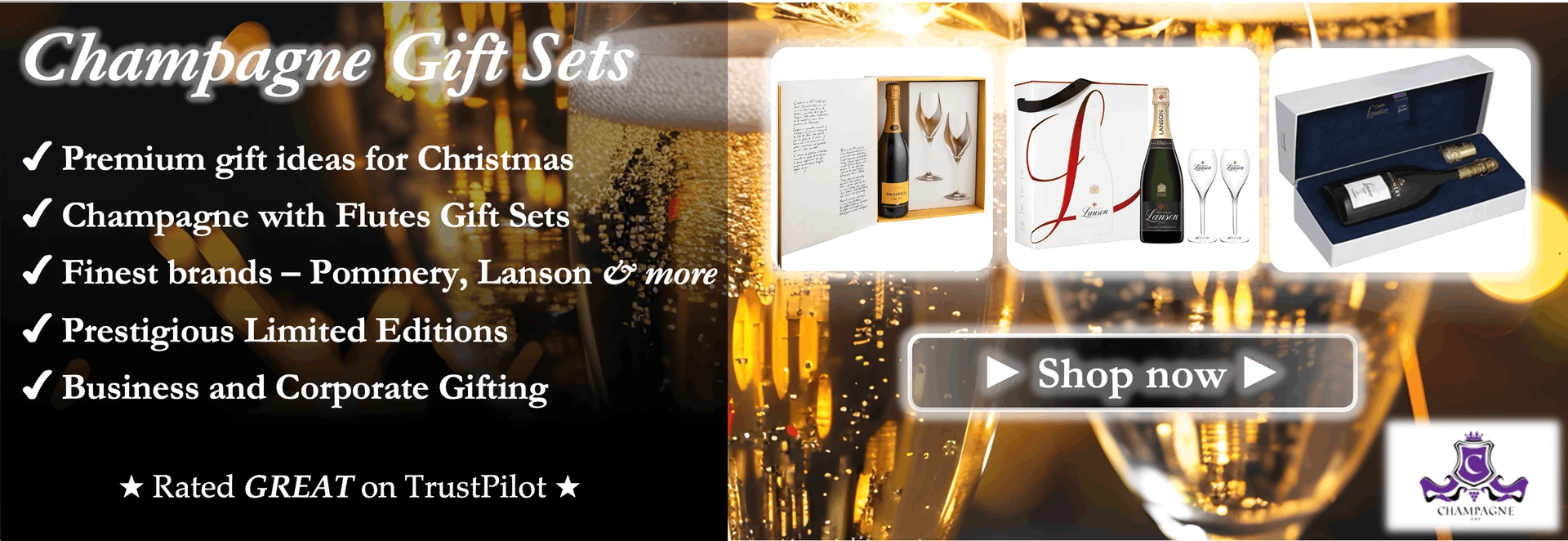 Christmas champagne, party champagne, alcohol for parties, christmas gifts